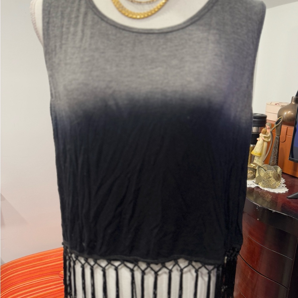 Women's Black Ombre Sleeveless Top